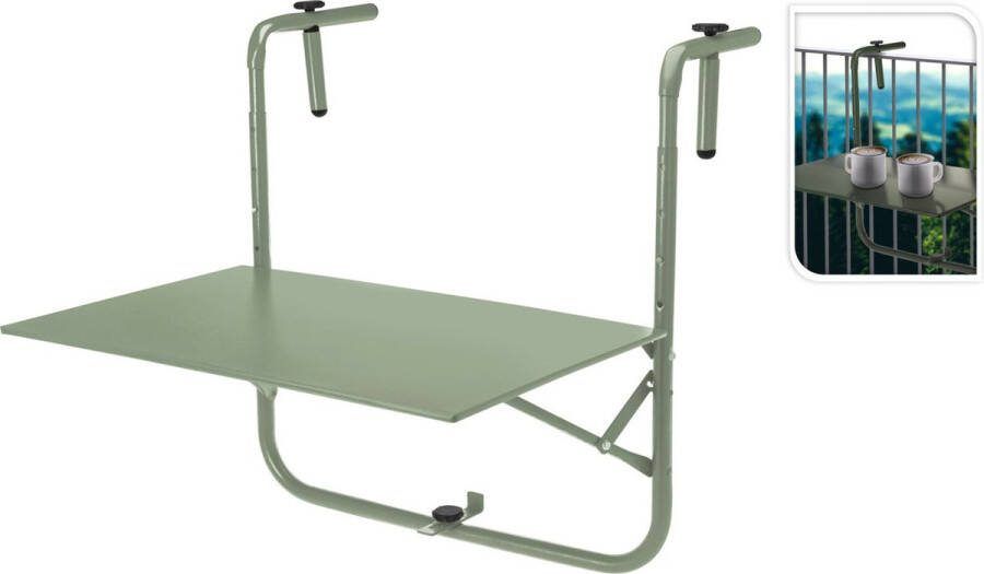 Pro Garden Balkon Tafel Metaal Mat Groen 60 X 43 Cm