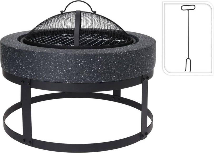 Pro Garden ProGarden Vuurschaal met grill rond 50 5x50 5x37 cm zwart