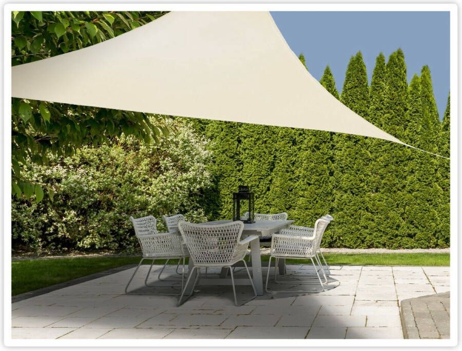 Pro Garden Schaduwdoek zonnescherm driehoek creme wit 3.6 x 3.6 x 3.6 meter Terras tuin zonwering