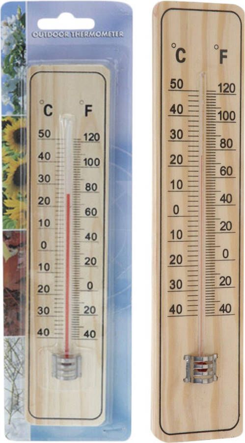 Pro Garden Thermometer hout 22 cm