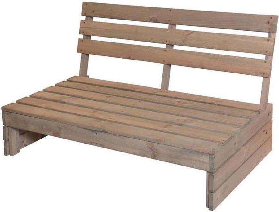 ECD Germany Tuinbank 3 Zits Met Hoge Rug Massief Hout 120x76 5x80 Cm Grijs Verkleurd