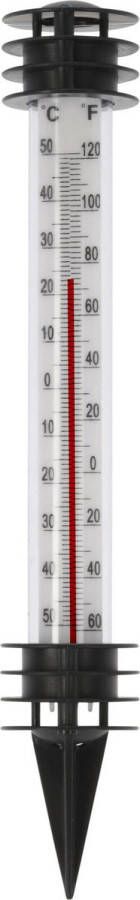 Pro Garden Tuin buiten thermometer kunststof zwart 3 5 x 23 cm Buitenthermometers