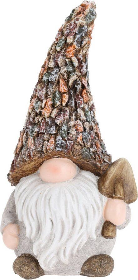 Pro Garden Tuinkabouter beeld Abraham Polystone met schep 30 cm