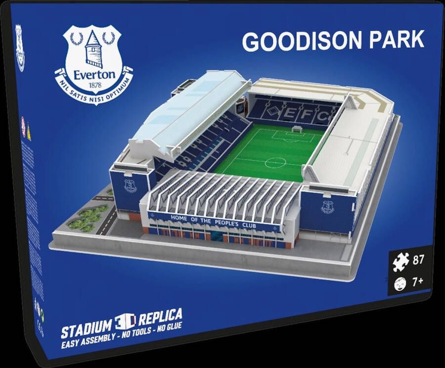 SpellenRijk Pro-Lion 3D puzzel Goodison Park Everton 37 cm blauw 87 stukjes