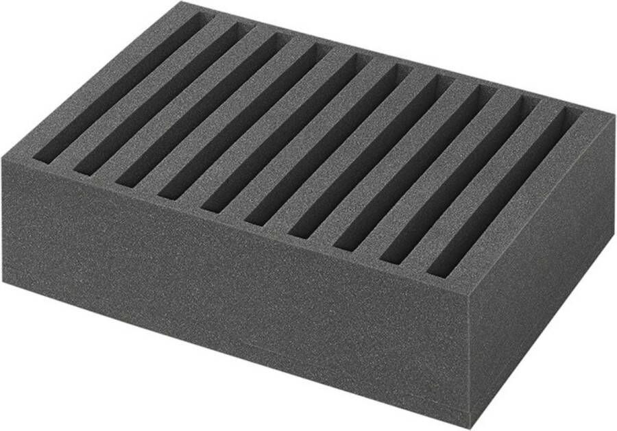 ProPlus Bordenhouder Bordenstandaard 34 x 25 x 14 cm Display Zacht Foam Geschikt voor 10 Borden Organizer Caravan Zwart