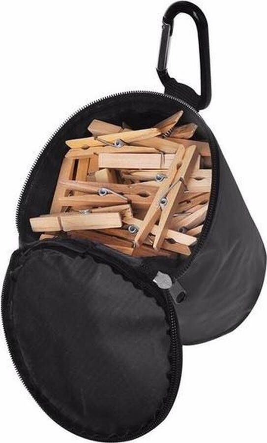 Pro Plus Wasknijperzak met karabijn inclusief 100 houten wasknijpers