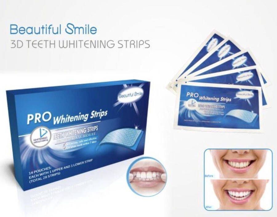 Pro Whitening strips Tanden bleek strips 14 paar Teeth Whitening strips Tandenblekers