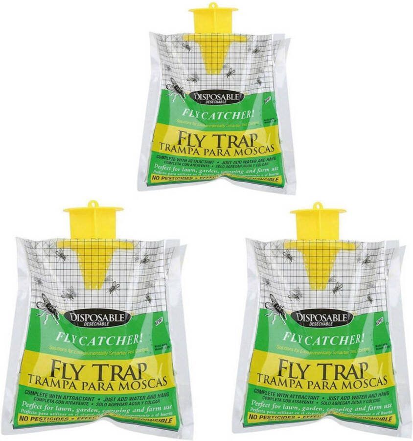 Probilife 3 stuks Large Vliegenval Vliegenzak XL Fly Trap Bag Ecologische vliegenval Tot 20.000 Vliegen