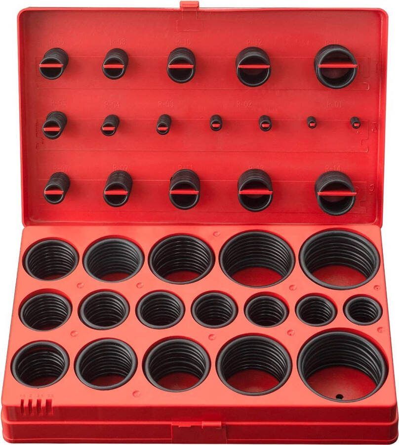 ::Pro:.CClife Afdichtringen 419 Delig NBR Ø3-50 mm O Ringen Afdichtingsset Rubberen Afdichting Assortiment Afdichtring Doorvoertules Spijkers Schroeven en Bevestigingsmiddelen X01NSK397