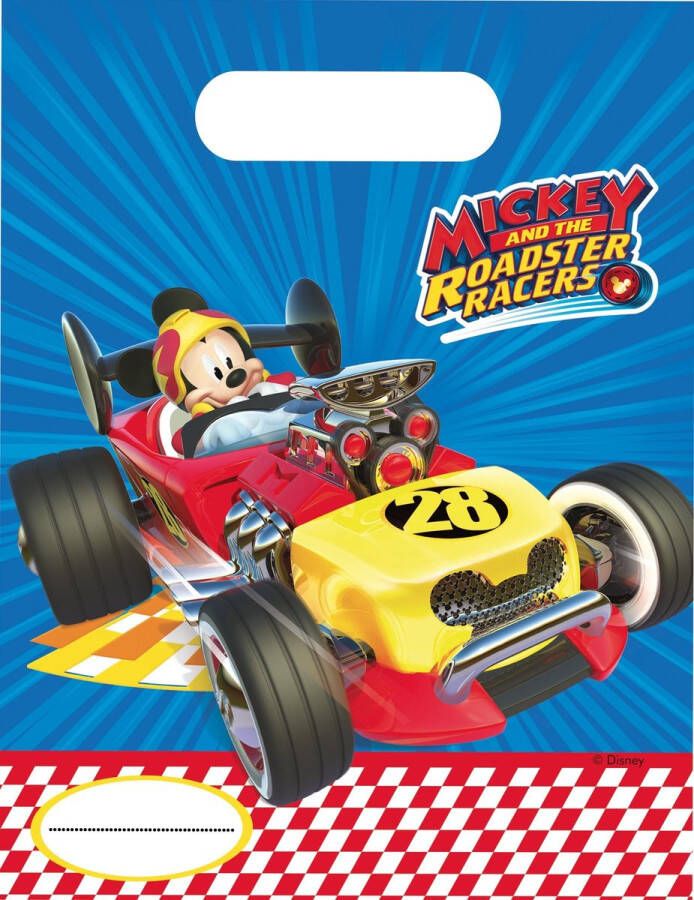 Procos Uitdeelzakjes Mickey Roadster 23 X 16 Cm 6 Stuks