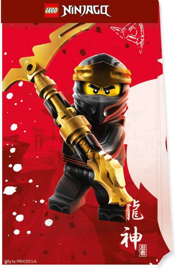 Procos Vegaoo 4 kleine Lego Ninjago papieren feestzakjes