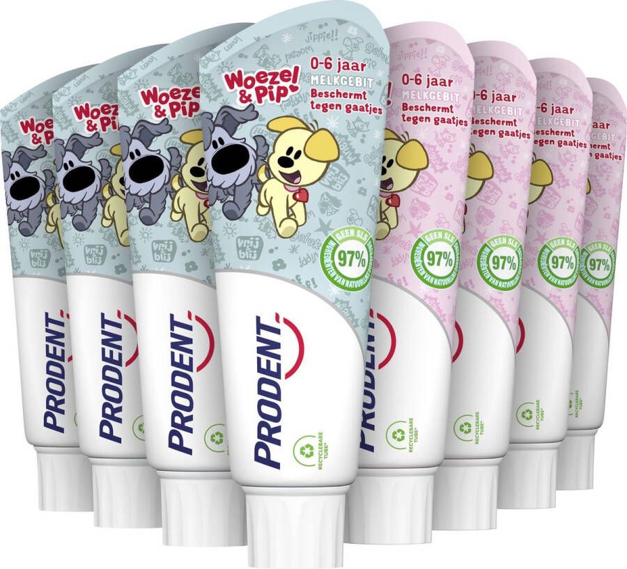 Prodent Woezel & Pip Kids 0-6 jaar tandpasta 12 x 75 ml voordeelverpakking