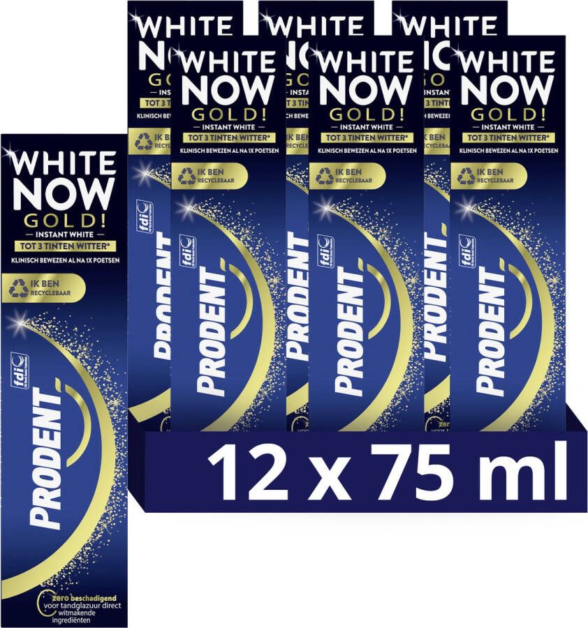 Prodent Whitening Now Gold Tandpasta 12 x 75 ml Voordeelverpakking