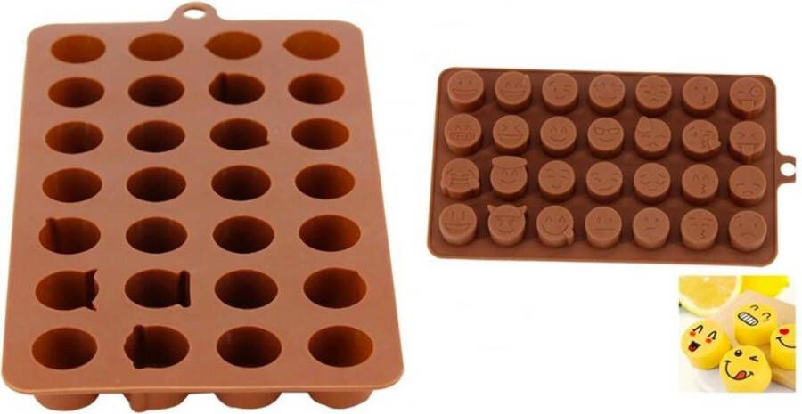 ProductGoods Siliconen Chocoladevorm Emoticons Emojis Chocolade Mal Fondant Bonbonvorm Ijsblokjesvorm