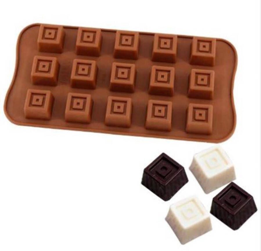 ProductGoods Siliconen Chocoladevorm Vierkantjes Kubus Chocolade Mal Fondant Bonbonvorm Ijsblokjesvorm