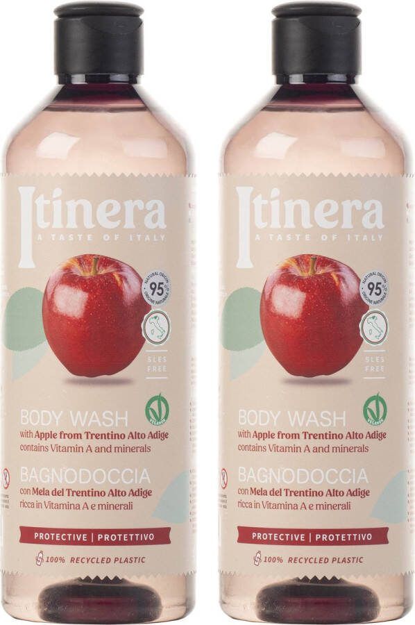 PRODUKT ITINERA Appel Trentino beschermende douchegel 95% natuurlijke ingrediënten 370 ml x2