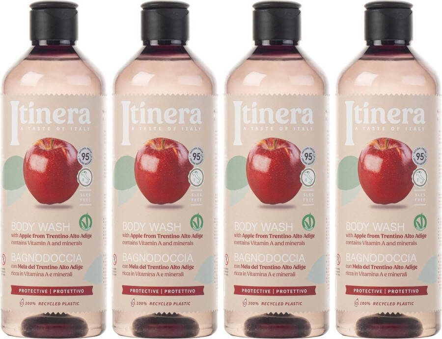 PRODUKT ITINERA Appel Trentino beschermende douchegel 95% natuurlijke ingrediënten 370 ml x4