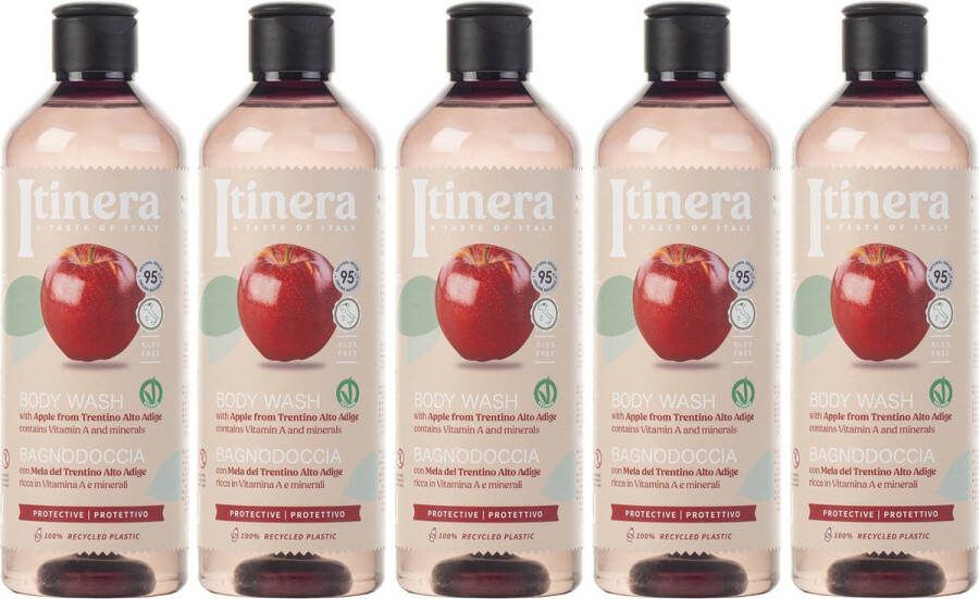 PRODUKT ITINERA Appel Trentino beschermende douchegel 95% natuurlijke ingrediënten 370 ml x5