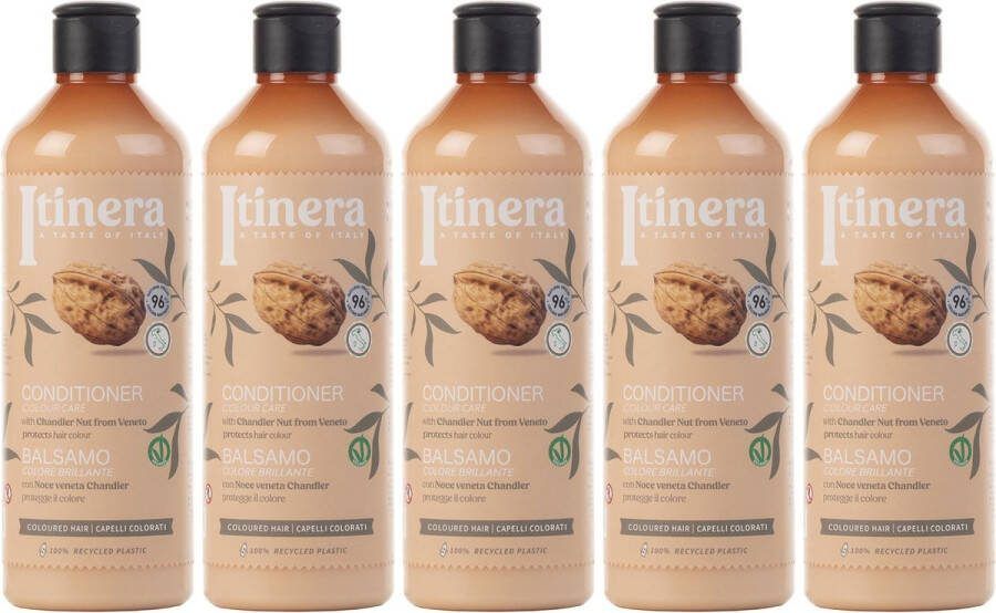 PRODUKT ITINERA Conditioner voor gekleurd haar met Veneto walnoot 96% natuurlijke ingrediënten 370 ml x5