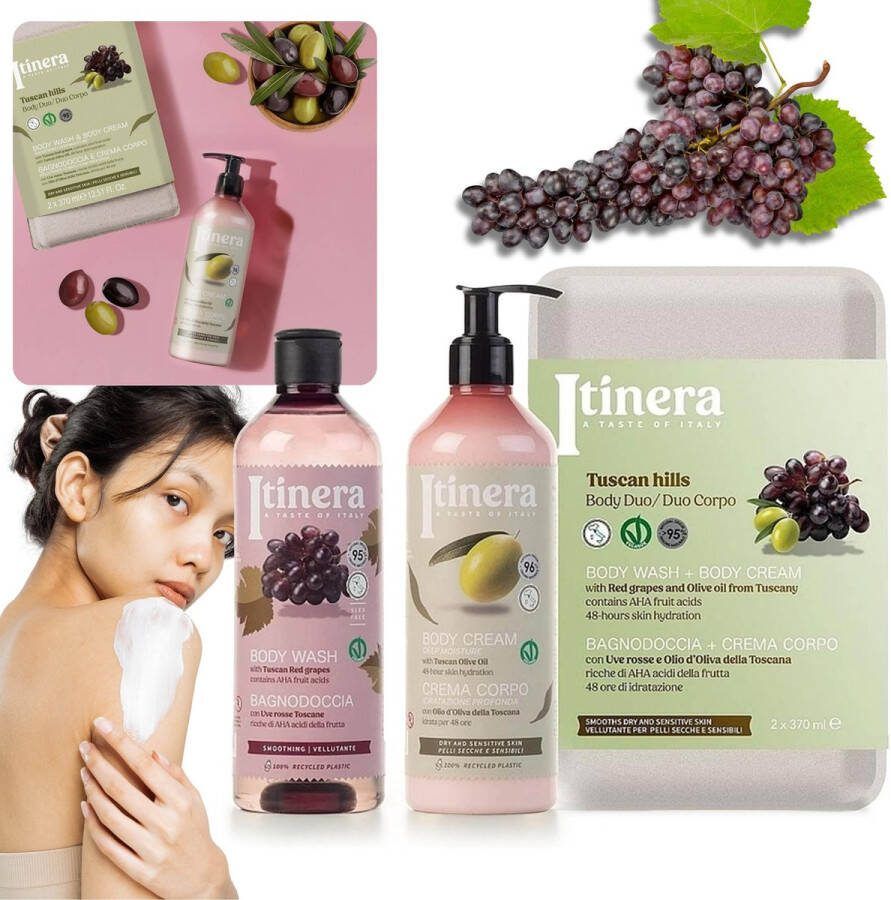 PRODUKT ITINERA Geschenkset: Hydraterende Bodylotion + Conditioner voor Krullend Haar 2x370ml