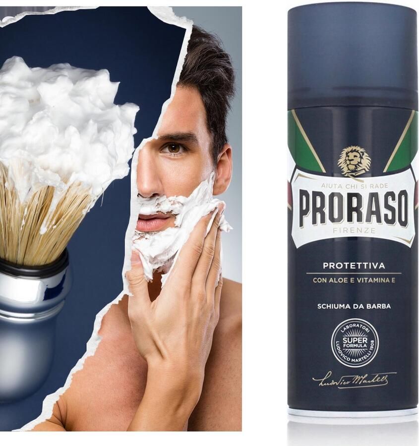 PRODUKT Proraso Protettiva Beschermend Scheerschuim met Aloë en Vitamine E 400ml