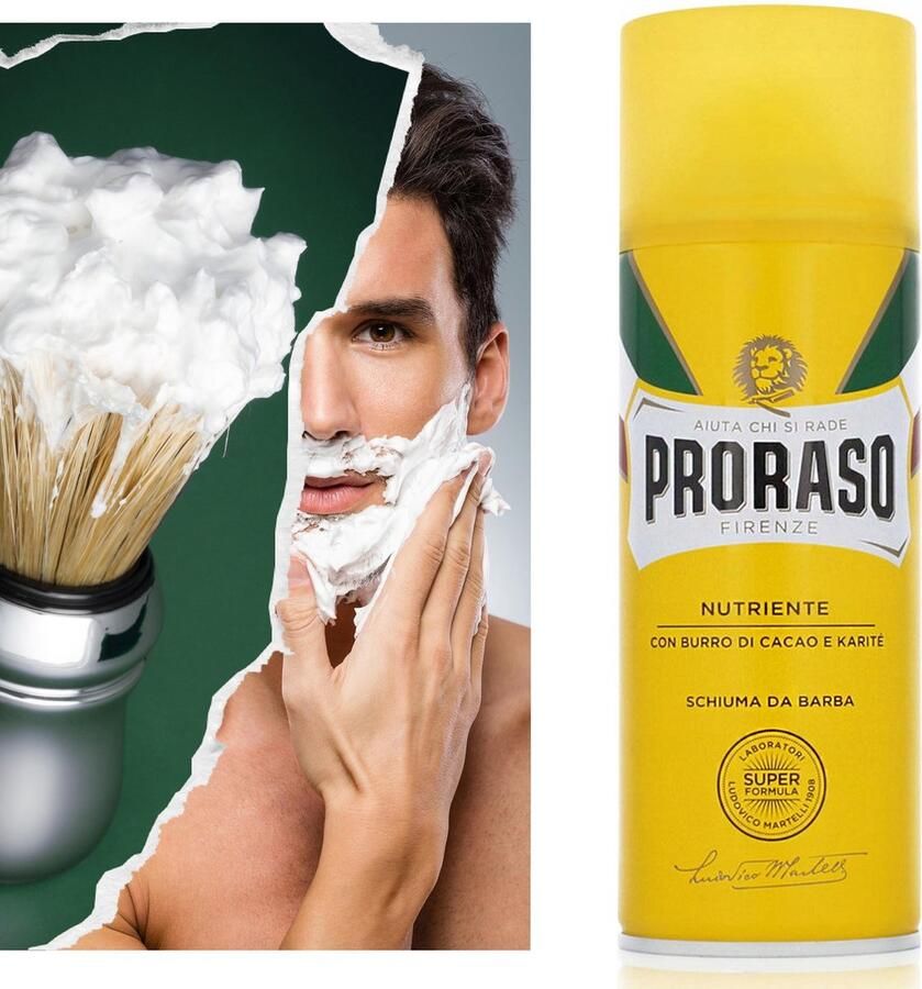 PRODUKT Proraso Scheerschuim voor Droge Huid met Cacao- en Sheaboter 400ml