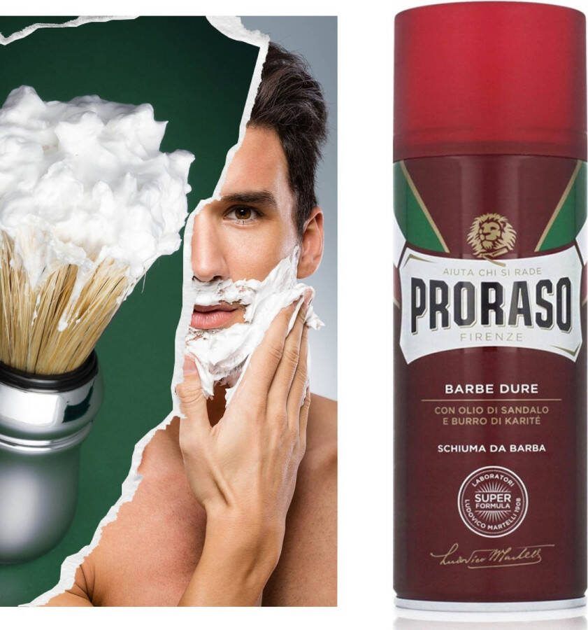 PRODUKT Proraso Barbe Dure Scheerschuim voor Harde Baardgroei met Sandelhoutolie 400ml