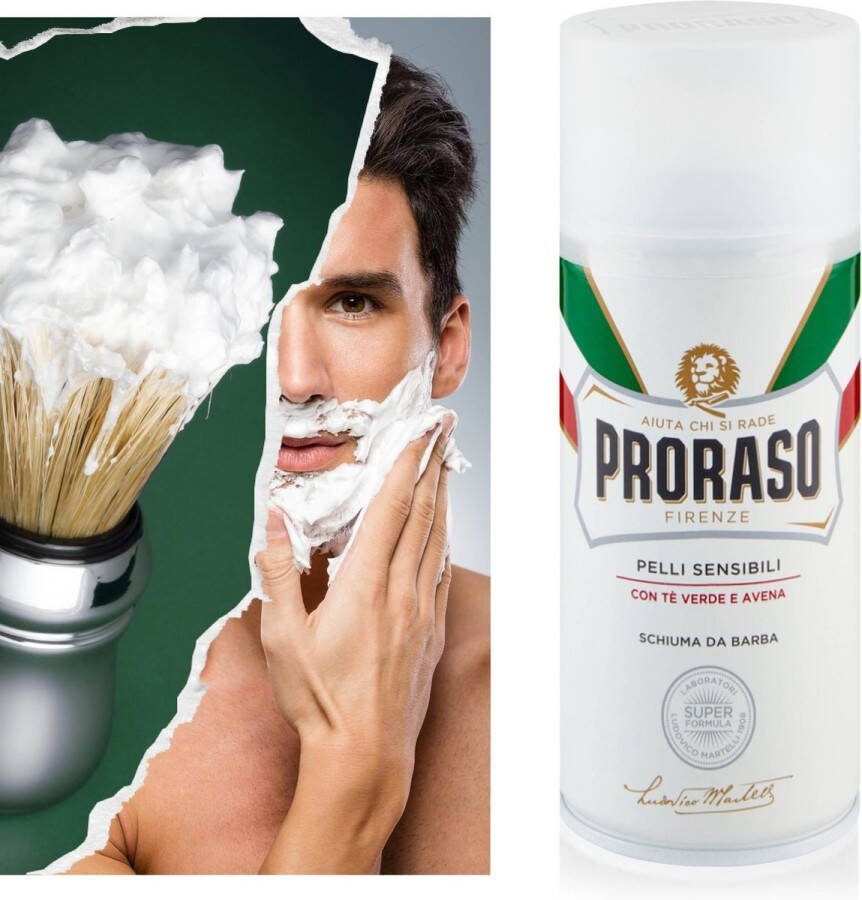 PRODUKT Proraso Scheerschuim voor gevoelige huid met Aloë en Groene Thee 300ml