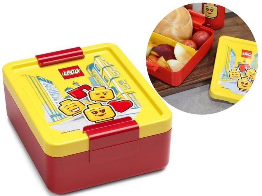 PRODUKT Rood met gele LEGO GIRL lunchbox