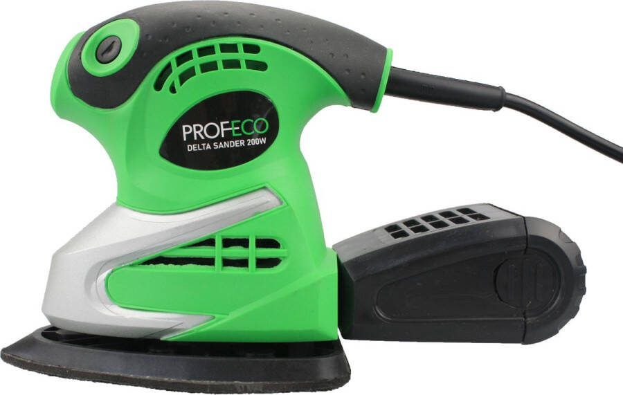 Profeco handpalmschuurmachine 200W Deltaschuurmachine incl. Stofafzuiging en 6 schuurpads