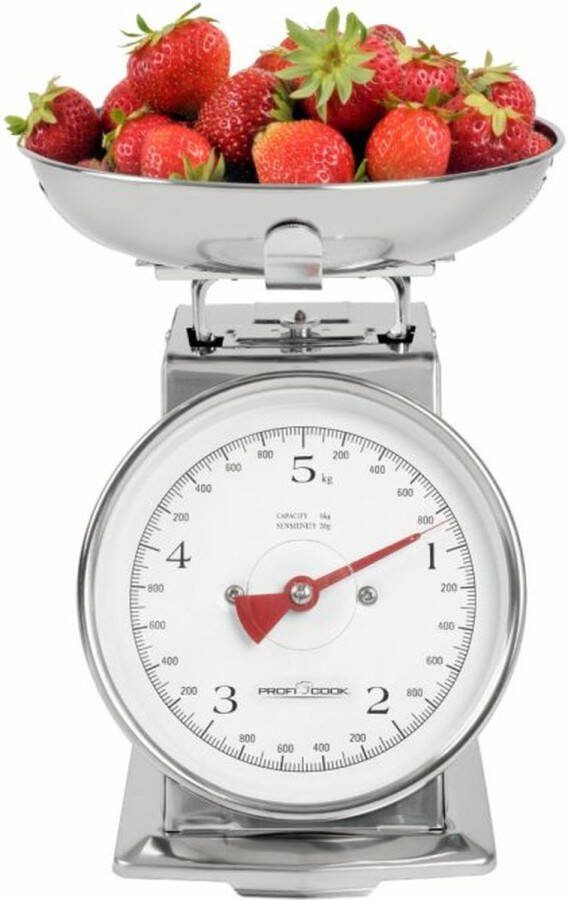 Profi Cook ProfiCook PC-KW 1247 Keukenweegschaal Met schaalverdeling Weegbereik (max.): 5 kg RVS