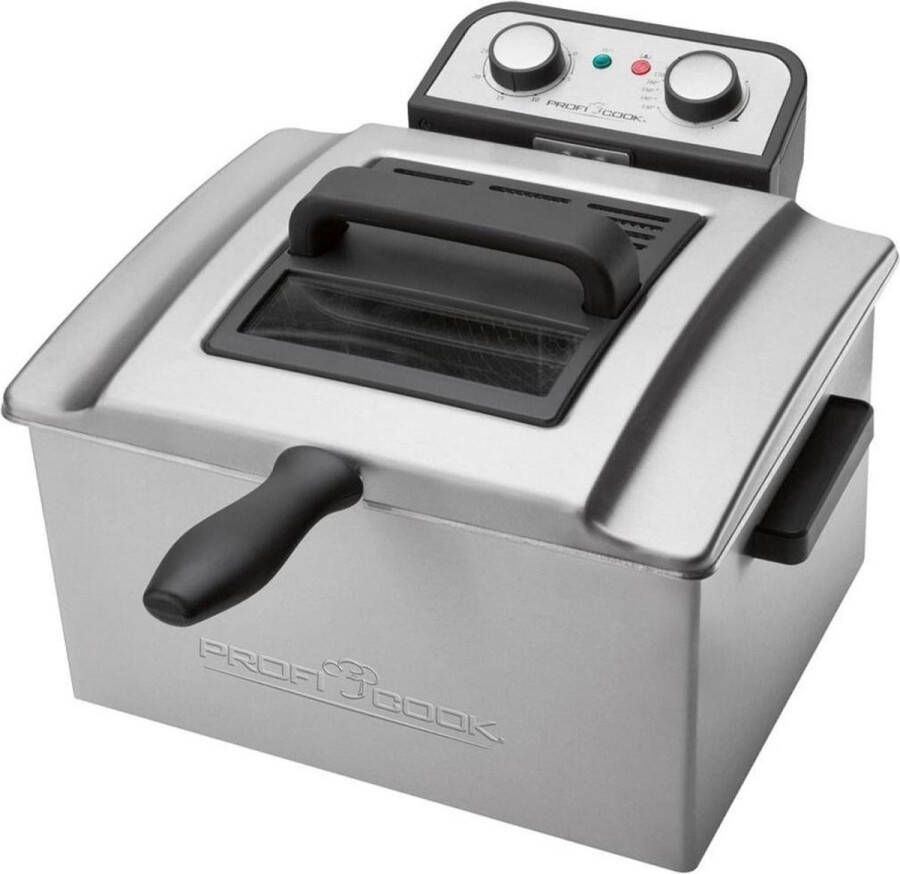 Proficook FR 1038 Dubbele Friteuse met 2 kleine & 1 grote mand 3720 watt