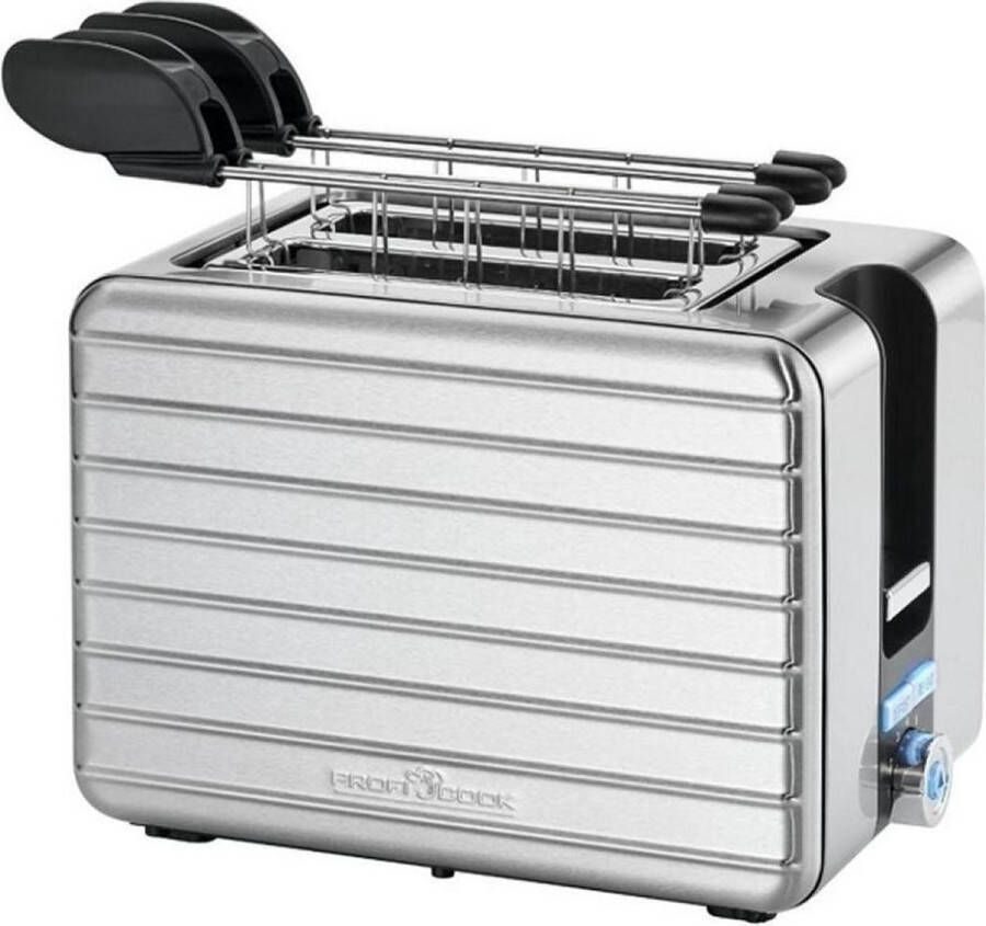 ProfiCook TAZ 1110 broodrooster met tostiklemmen RVS