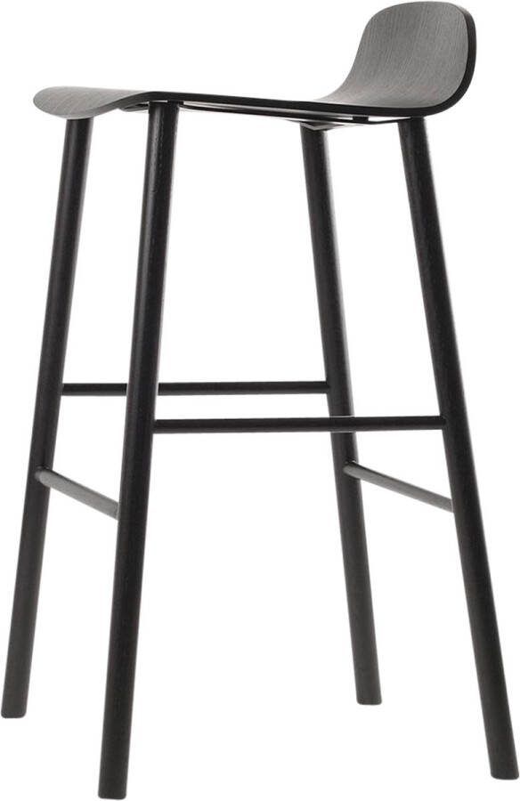 Profoli Flusso houten barkruk 65 cm hoog Zwart gebeitst