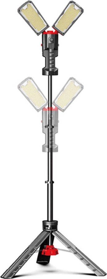 Profolux LED werklamp op statief 2x 50W 3000K-4000K-6500K 2x 5000lm IP54 hoogte max 189cm met 2m kabel