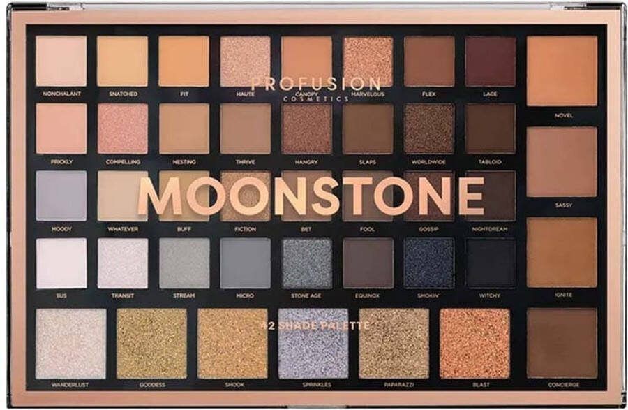 Profusion Oogschaduw Moonstone 42 Shade Palette Oogschaduw Palette Oogschaduw Primer 6 glitters 32 kleuren