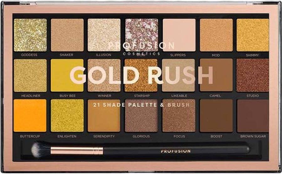 Profusion Oogschaduw Pro Artistry Palette Oogschaduw Palette Oogschaduw Primer 21 Kleuren Gold Rush