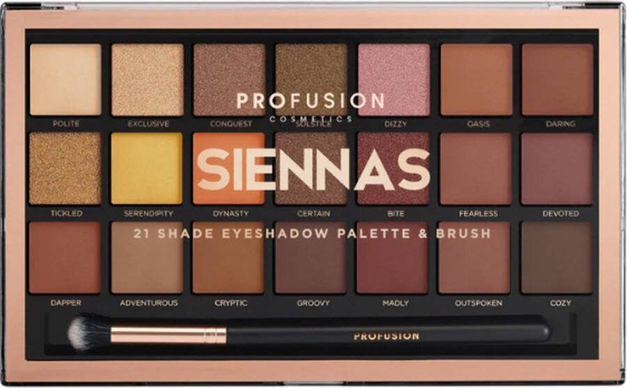 Profusion Oogschaduw Pro Artistry Palette Oogschaduw Palette Oogschaduw Primer 21 Kleuren Siennas