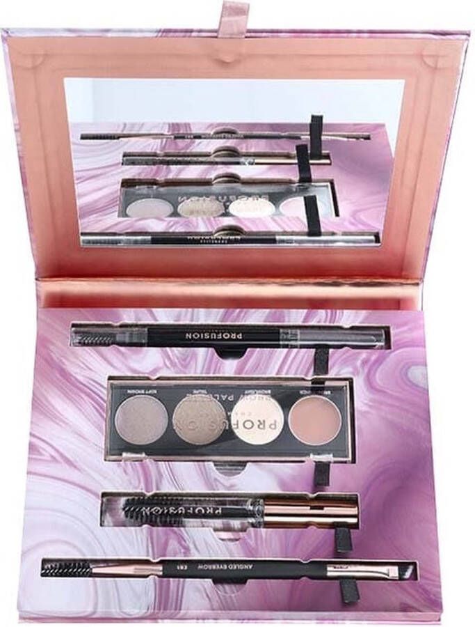 Profusion Wenkbrauwkit Beautiful Brows Wenkbrauwpotlood + Wenkbrauwpalet Wenkbrauwgel Wenkbrauwborstel