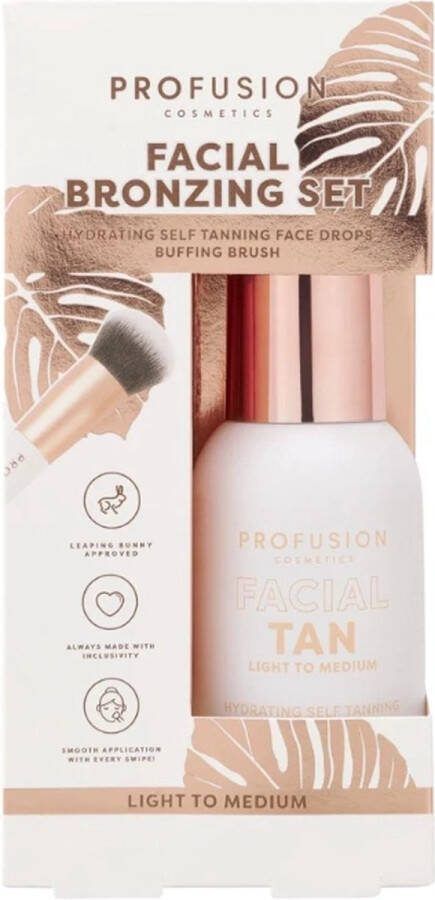 Profusion Zelfbruiner Facial Bronzing Set Bronzer Zelfbruiner Gezicht Facial tan drops Light Medium