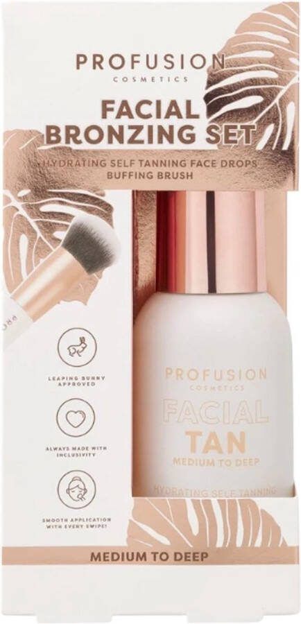 Profusion Zelfbruiner Facial Bronzing Set Bronzer Zelfbruiner Gezicht Facial tan drops Medium Deep