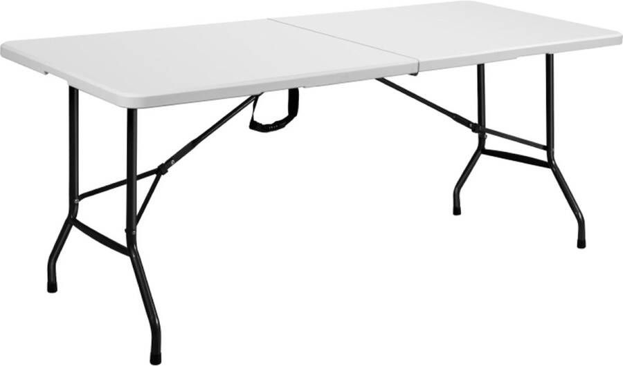 Prohobtools Tafel opvouwbaar Campingtafel Vouwtafel Klaptafel inklapbaar met handgreep wit 180 x 70 cm