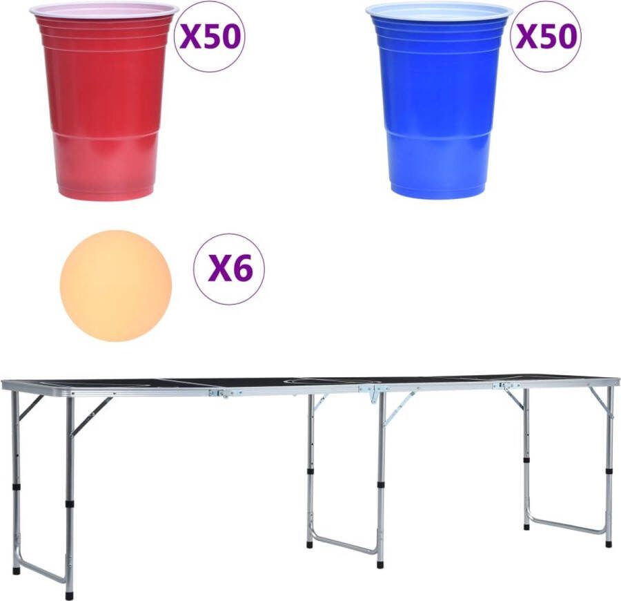 Prolenta Premium Bierpongtafel met bierpongbekers en bierpongballen