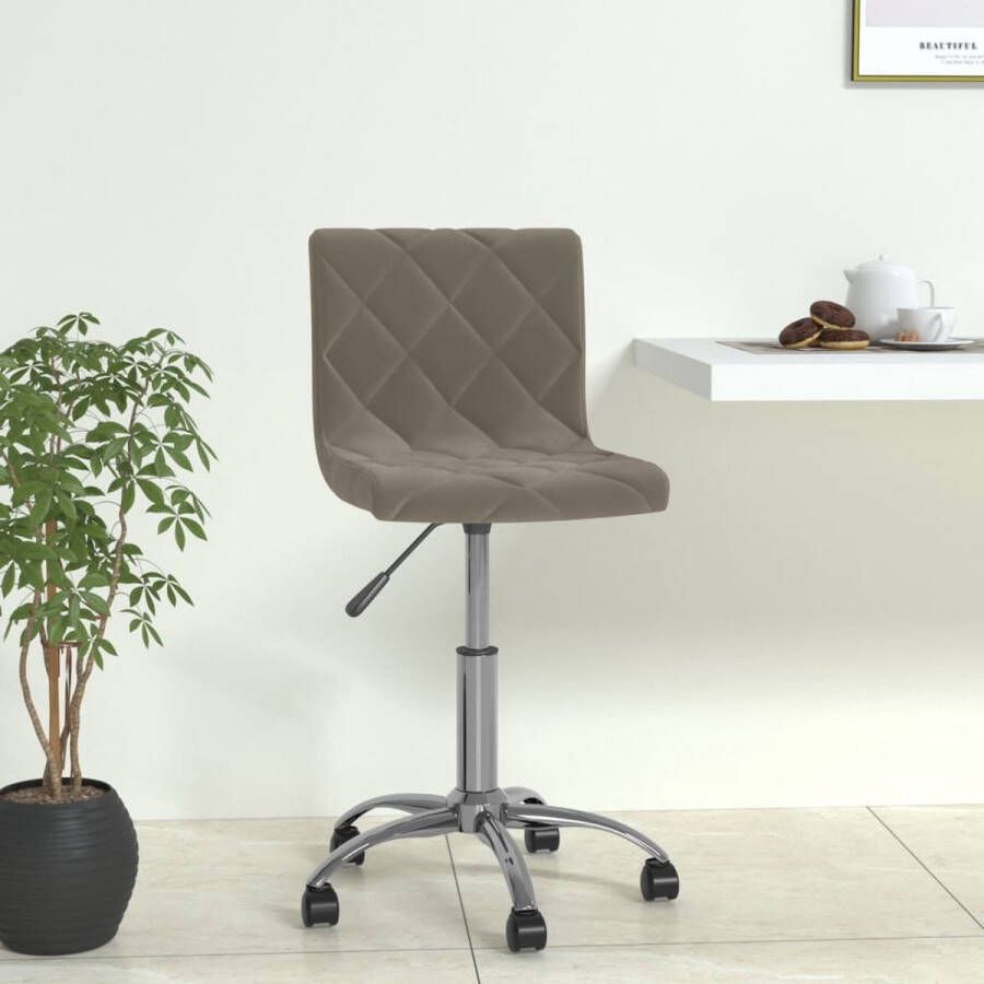 Prolenta Premium Eetkamerstoel draaibaar fluweel lichtgrijs Fauteuil Fauteuils