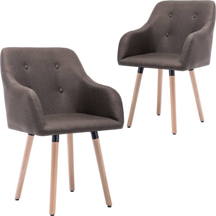 Prolenta Premium Eetkamerstoelen 2 st stof taupe Fauteuil Fauteuils