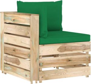 Prolenta Premium Hoekbank sectioneel met kussens groen geïmpregneerd hout Huis en Tuin
