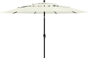 Prolenta Premium Parasol 3-laags met aluminium paal 3 5 m zandkleurig Parasol Parasols Parasolvoet