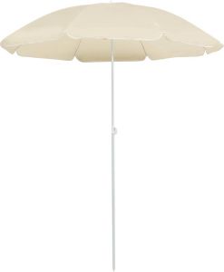 Prolenta Premium Parasol met stalen paal 180 cm zandkleurig Parasol Parasols Parasolvoet