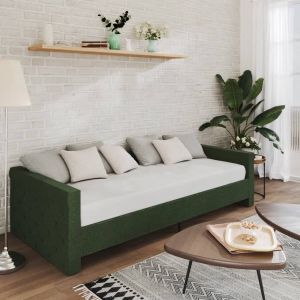Prolenta Premium Slaapbank met matras en USB stof donkergroen 90x200 cm Huis en Tuin