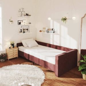 Prolenta Premium Slaapbank met USB stof paars 90x200 cm Huis en Tuin